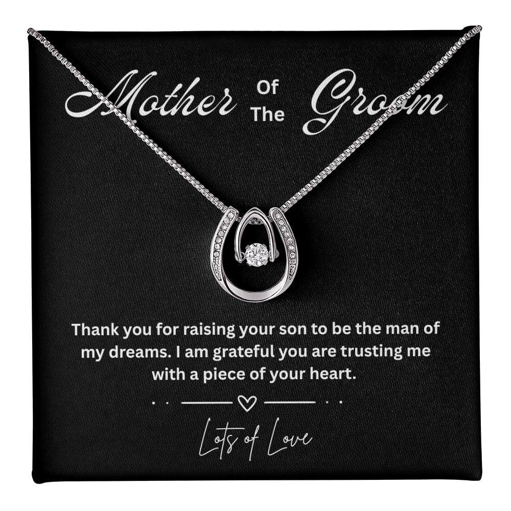 Sentimental Mother of the Groom Gift Necklace with Heartfelt Message