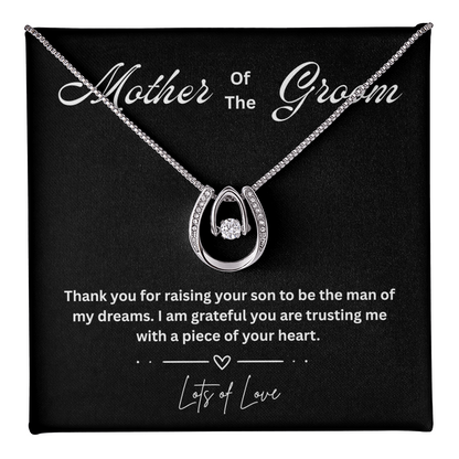 Sentimental Mother of the Groom Gift Necklace with Heartfelt Message