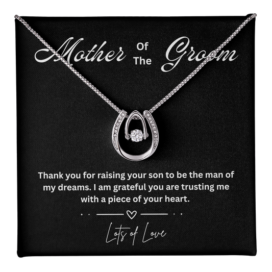 Sentimental Mother of the Groom Gift Necklace with Heartfelt Message