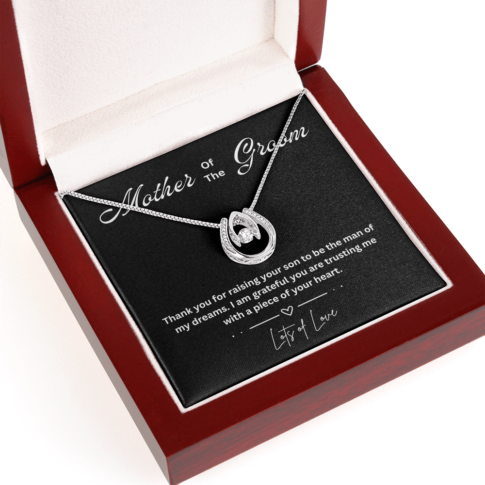 Sentimental Mother of the Groom Gift Necklace with Heartfelt Message