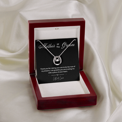 Sentimental Mother of the Groom Gift Necklace with Heartfelt Message