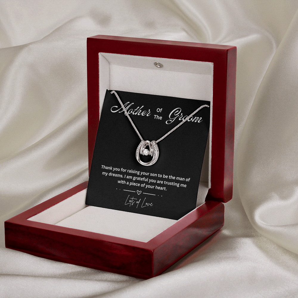 Sentimental Mother of the Groom Gift Necklace with Heartfelt Message