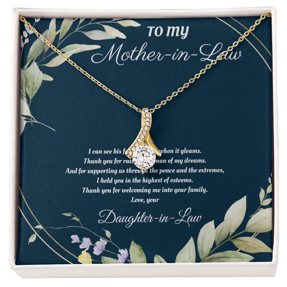 Mother-in-Law Gift from Daughter-in-Law – Sentimental Necklace with Heartfelt Love Message Card