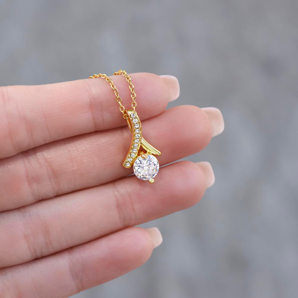 To My Beautiful Wife – Alluring Beauty Necklace with Romantic Love Message | Perfect Anniversary or Birthday Gift