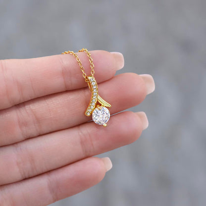 To My Beautiful Wife – Alluring Beauty Necklace with Romantic Love Message | Perfect Anniversary or Birthday Gift