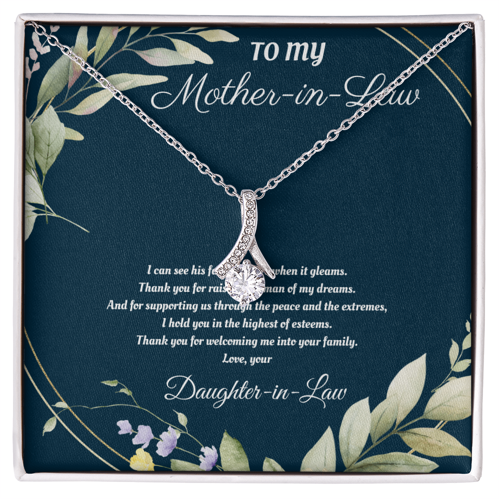 Mother-in-Law Gift from Daughter-in-Law – Sentimental Necklace with Heartfelt Love Message Card