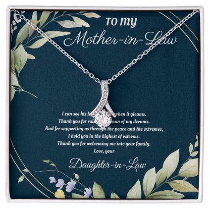 Mother-in-Law Gift from Daughter-in-Law – Sentimental Necklace with Heartfelt Love Message Card
