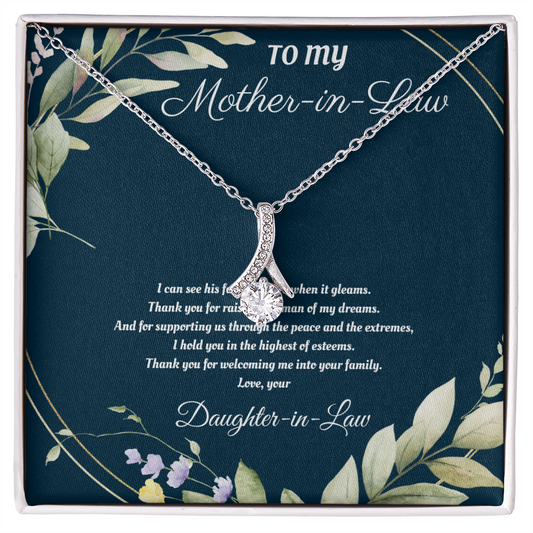 Mother-in-Law Gift from Daughter-in-Law – Sentimental Necklace with Heartfelt Love Message Card
