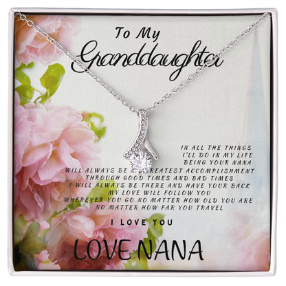 Heartfelt Necklace Gift for Granddaughter from Nana – Meaningful Jewelry with Love Message from Grandma