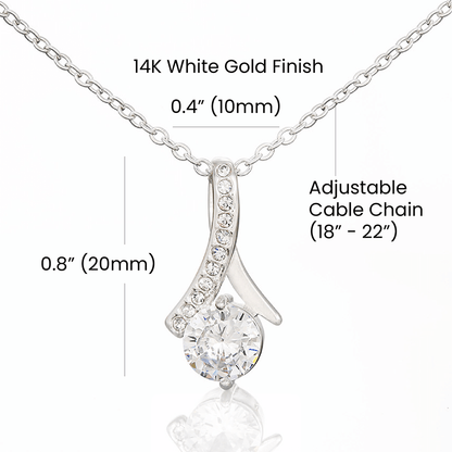 To My Beautiful Wife – Alluring Beauty Necklace with Romantic Love Message | Perfect Anniversary or Birthday Gift