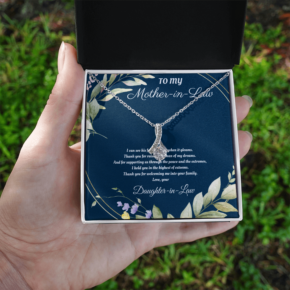 Mother-in-Law Gift from Daughter-in-Law – Sentimental Necklace with Heartfelt Love Message Card