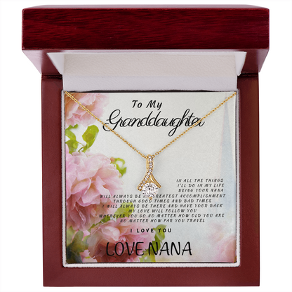 Heartfelt Necklace Gift for Granddaughter from Nana – Meaningful Jewelry with Love Message from Grandma