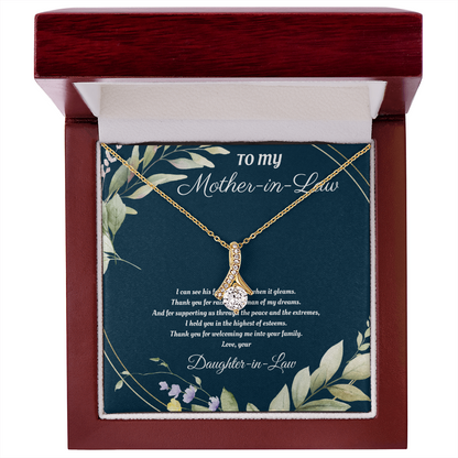 Mother-in-Law Gift from Daughter-in-Law – Sentimental Necklace with Heartfelt Love Message Card