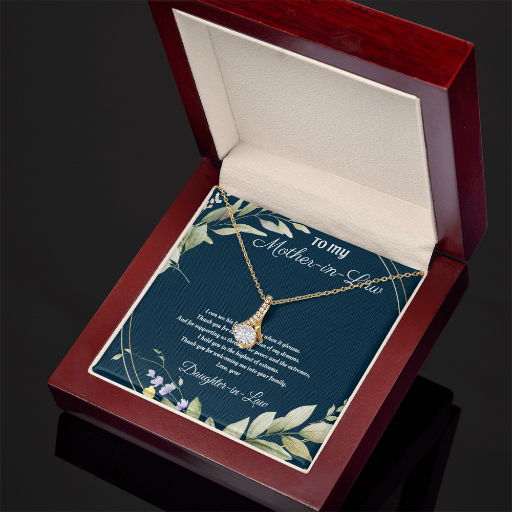 Mother-in-Law Gift from Daughter-in-Law – Sentimental Necklace with Heartfelt Love Message Card