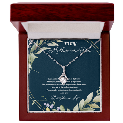 Mother-in-Law Gift from Daughter-in-Law – Sentimental Necklace with Heartfelt Love Message Card