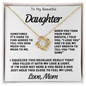 To My Daughter – Love Knot Necklace with Heartfelt Message from Mom