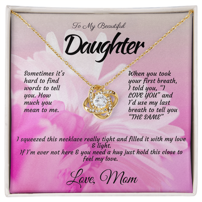 To My Daughter – Elegant Necklace with Inspirational Love Message | Perfect Gift for Any Occasion
