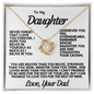 To My Daughter – Love Knot Necklace with Heartfelt Message from Dad