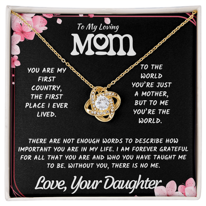 To My Mother Necklace from Daughter – Elegant Jewelry Gift with Heartfelt Love Message Card
