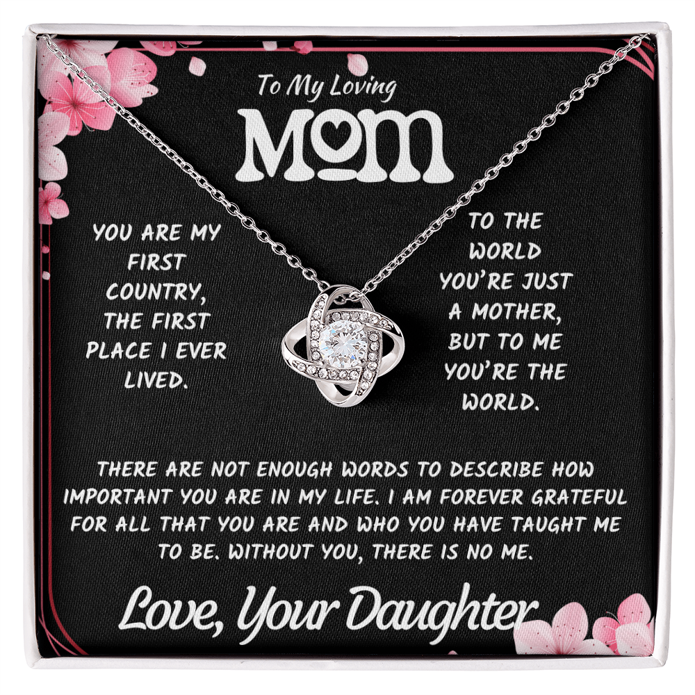 To My Mother Necklace from Daughter – Elegant Jewelry Gift with Heartfelt Love Message Card