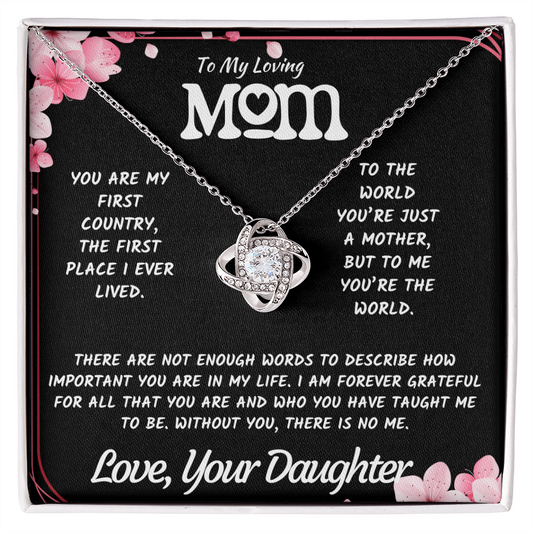 To My Mother Necklace from Daughter – Elegant Jewelry Gift with Heartfelt Love Message Card