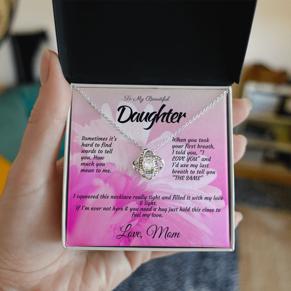To My Daughter – Elegant Necklace with Inspirational Love Message | Perfect Gift for Any Occasion