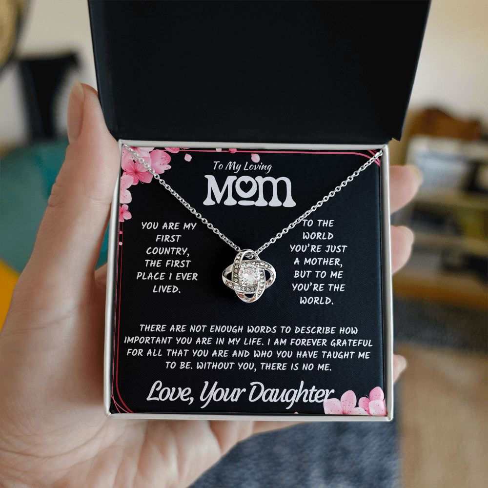 To My Mother Necklace from Daughter – Elegant Jewelry Gift with Heartfelt Love Message Card
