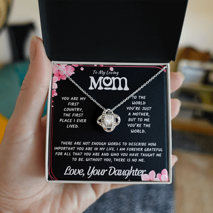To My Mother Necklace from Daughter – Elegant Jewelry Gift with Heartfelt Love Message Card