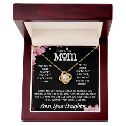 To My Mother Necklace from Daughter – Elegant Jewelry Gift with Heartfelt Love Message Card