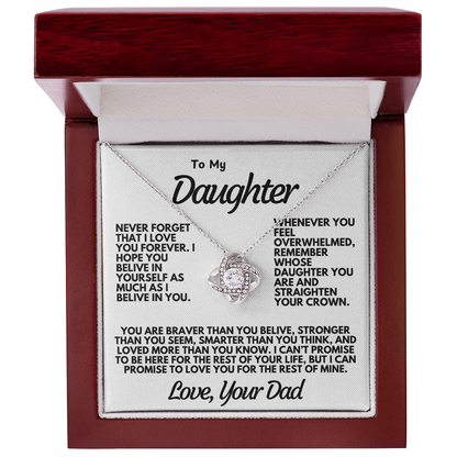 To My Daughter – Love Knot Necklace with Heartfelt Message from Dad
