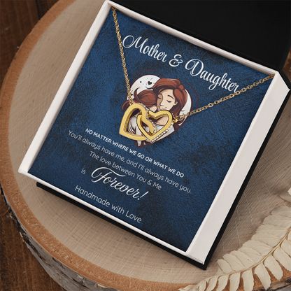 Love Between Mother and Daughter Necklace – Elegant Jewelry Gift with Touching Message Card