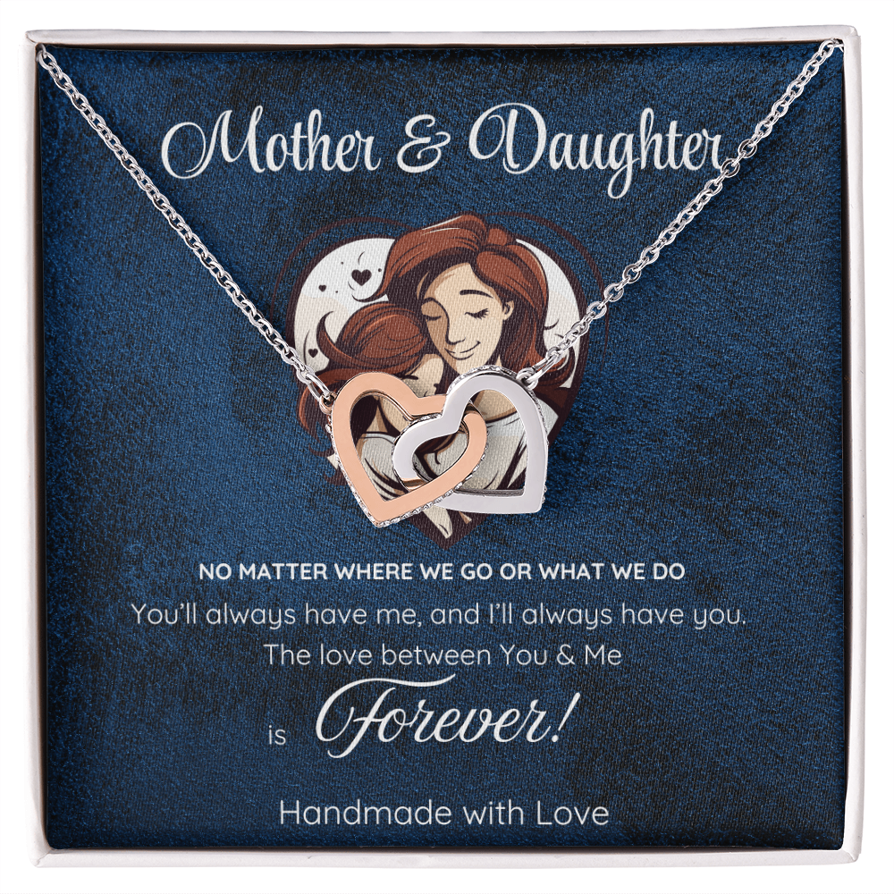 Love Between Mother and Daughter Necklace – Elegant Jewelry Gift with Touching Message Card