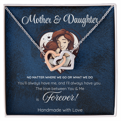 Love Between Mother and Daughter Necklace – Elegant Jewelry Gift with Touching Message Card
