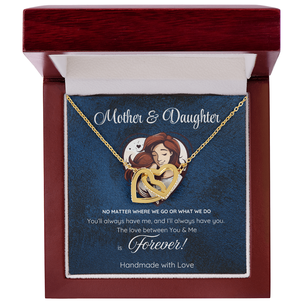 Love Between Mother and Daughter Necklace – Elegant Jewelry Gift with Touching Message Card