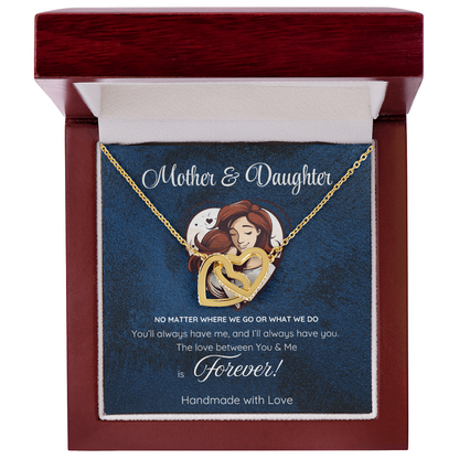 Love Between Mother and Daughter Necklace – Elegant Jewelry Gift with Touching Message Card