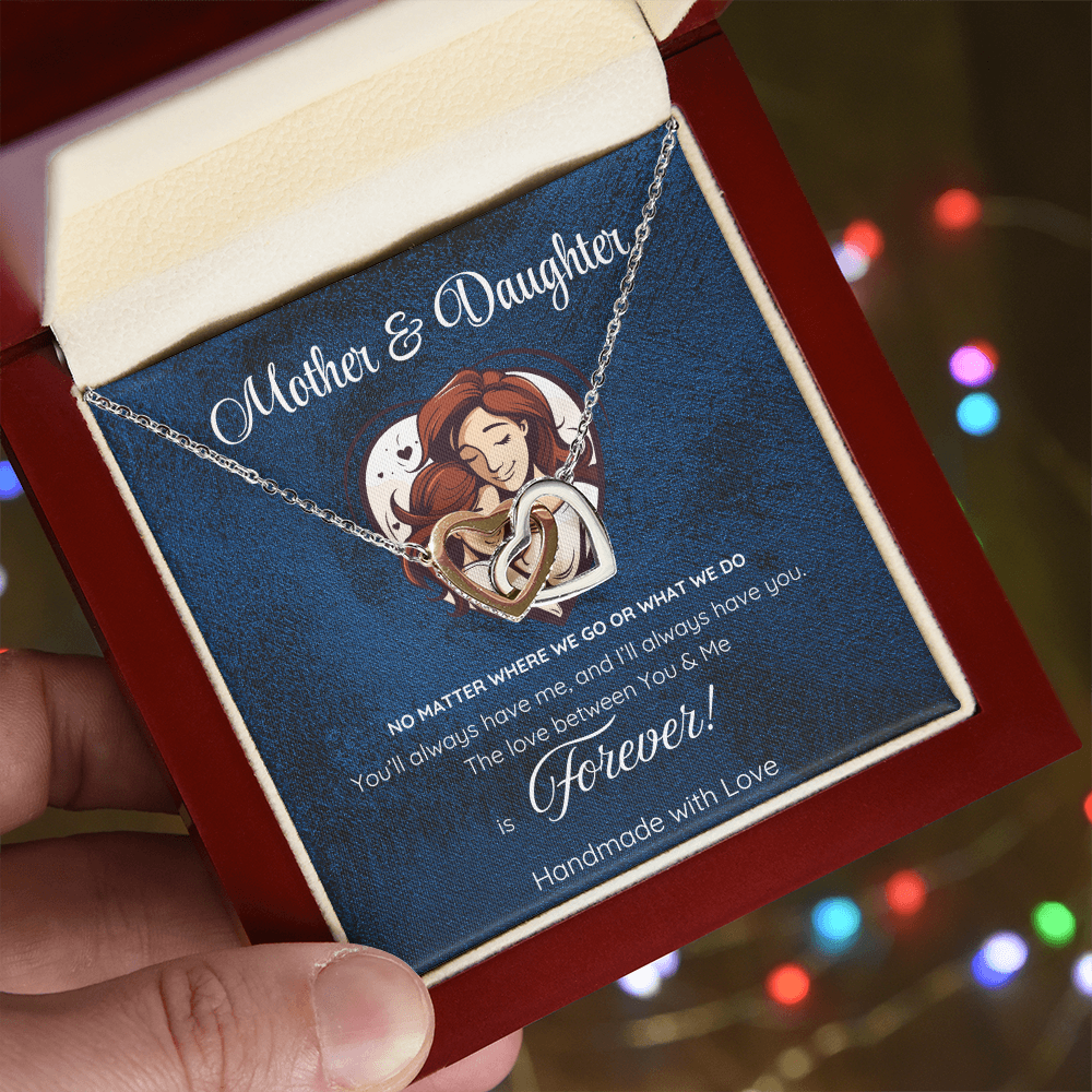 Love Between Mother and Daughter Necklace – Elegant Jewelry Gift with Touching Message Card