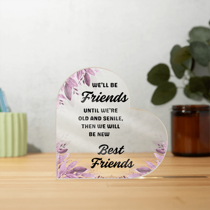 With Love, From One Friend to Another | Heart Shaped Acrylic Gift