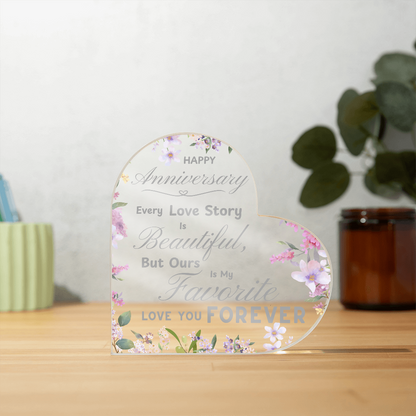 To Forever: Our Anniversary Keepsake | Heart Shaped Acrylic Gift