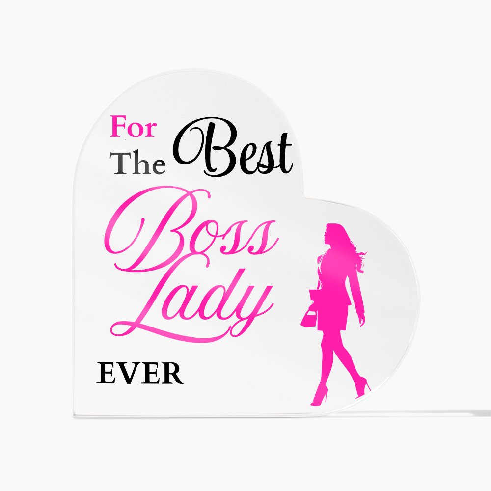 Thoughtful Gift for Boss Lady from Team | Heart Shaped Acrylic Gift