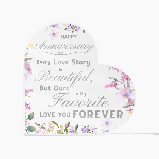 To Forever: Our Anniversary Keepsake | Heart Shaped Acrylic Gift