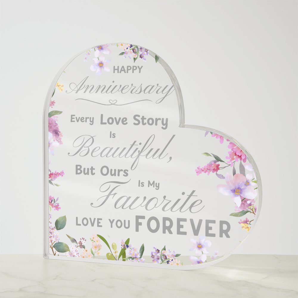 To Forever: Our Anniversary Keepsake | Heart Shaped Acrylic Gift