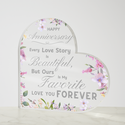 To Forever: Our Anniversary Keepsake | Heart Shaped Acrylic Gift