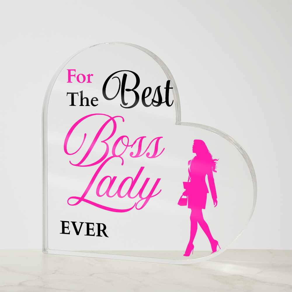 Thoughtful Gift for Boss Lady from Team | Heart Shaped Acrylic Gift