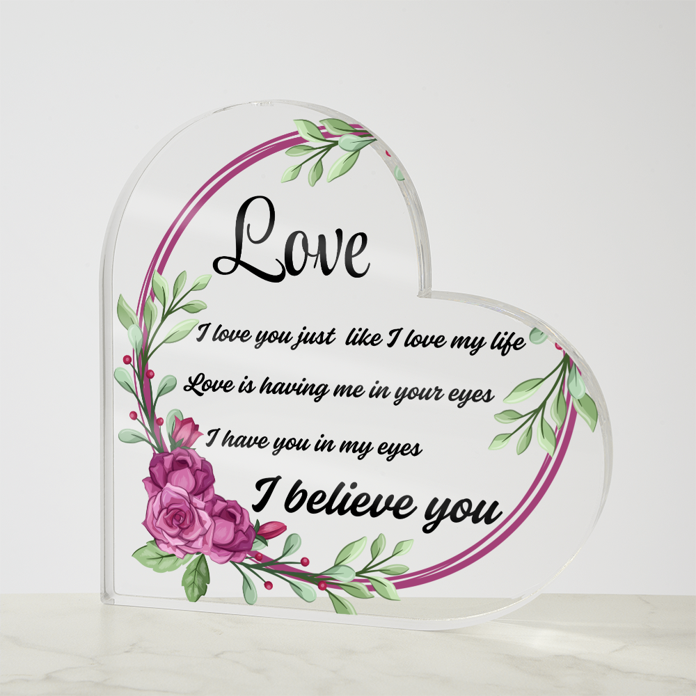 For My Forever Love | Heart Shaped Acrylic Plaque Gift