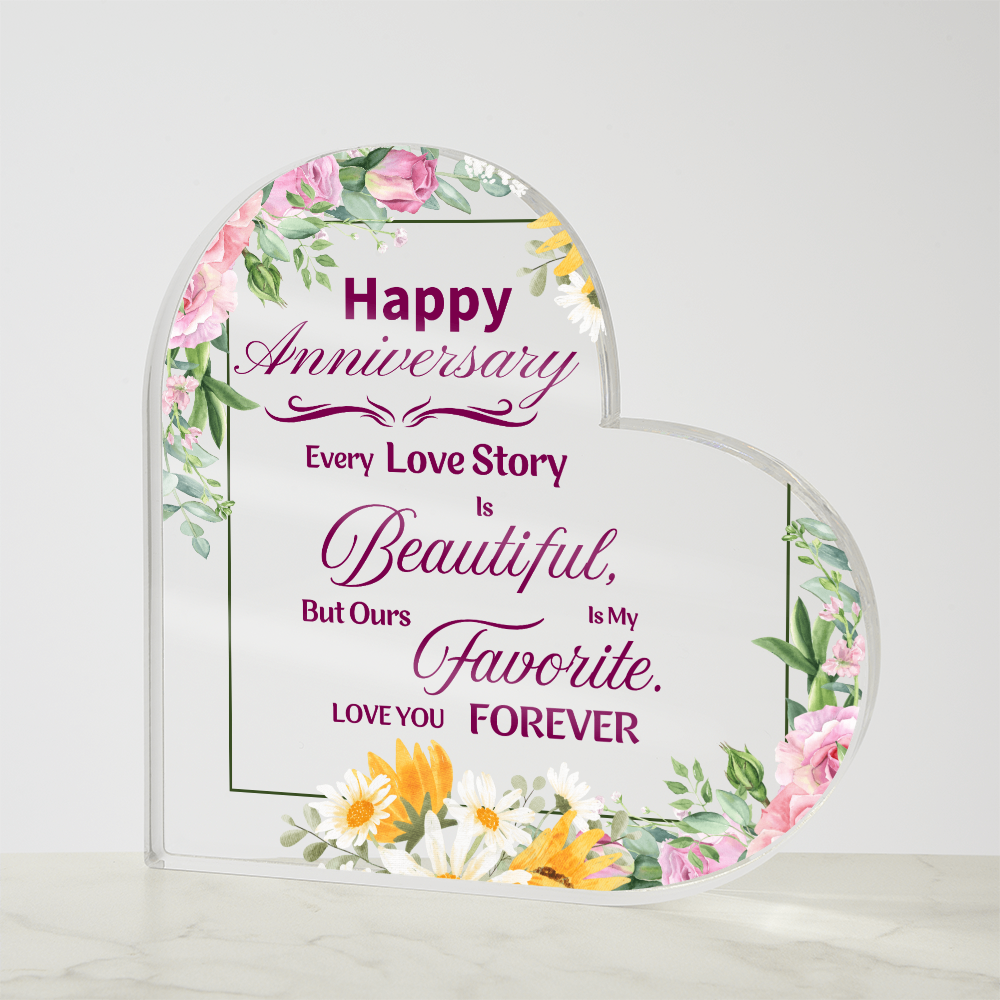 Anniversary Gift with Heartfelt Message – Perfect Way to Say ‘I Love You | Heart Shaped Acrylic Gift