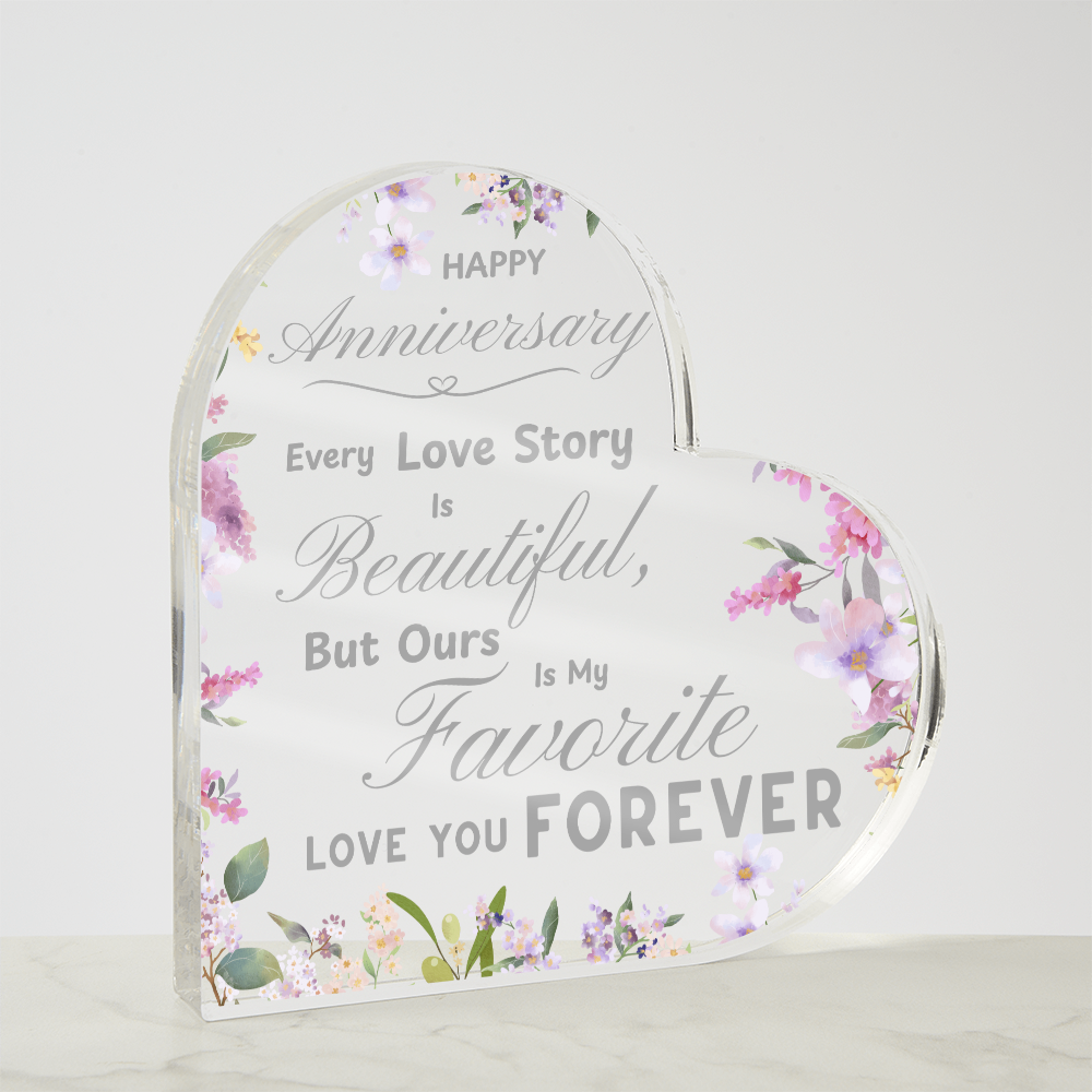 To Forever: Our Anniversary Keepsake | Heart Shaped Acrylic Gift