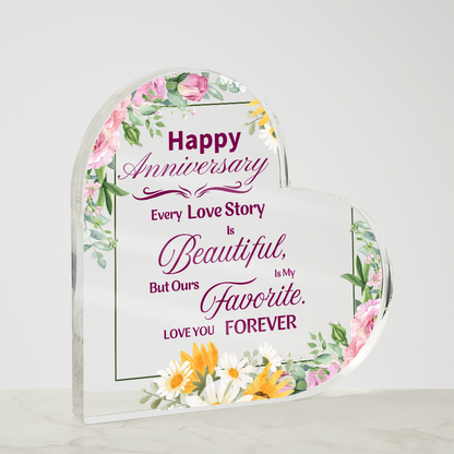 Anniversary Gift with Heartfelt Message – Perfect Way to Say ‘I Love You | Heart Shaped Acrylic Gift
