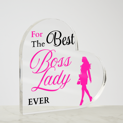 Thoughtful Gift for Boss Lady from Team | Heart Shaped Acrylic Gift