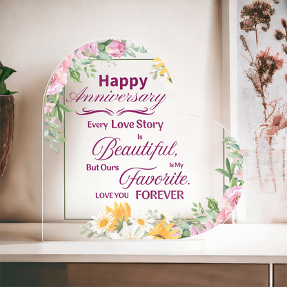 Anniversary Gift with Heartfelt Message – Perfect Way to Say ‘I Love You | Heart Shaped Acrylic Gift