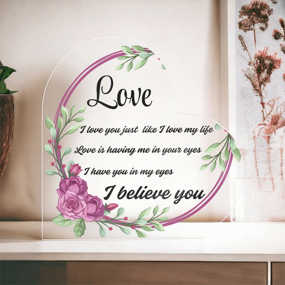 For My Forever Love | Heart Shaped Acrylic Plaque Gift